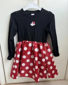 ミニーマウス　水玉ワンピース　110cm