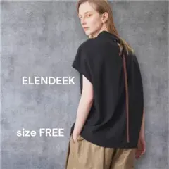 早い者勝ち⭐︎【ELENDEEK】スタンドカラースリーブレスブラウス ブラックのサムネイル