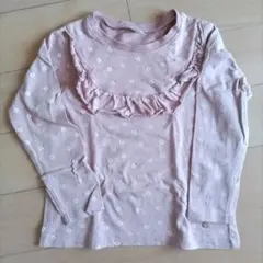 apres les cours フリル 花柄長袖カットソー 110サイズ ピンク