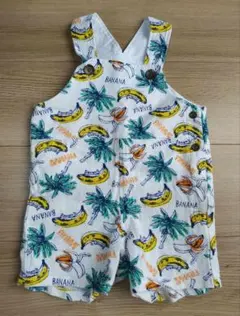 美品◎西松屋 ロンパース バナナ柄 オーバーオール サロペット 80サイズ