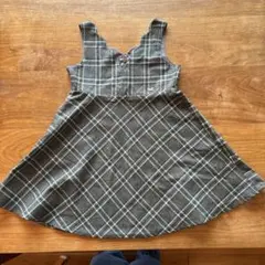 any FAM グレー系チェック ノースリーブワンピース 110cm