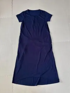 ネイビー マタニティ ワンピース S 授乳服