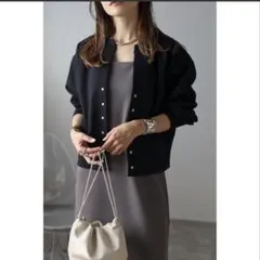 【BONJOURSAGAN】アップサイクルキーネックスナップカーディガン