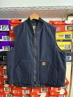 古着 Carhartt カーハート ダックベスト メキシコ製 ネイビー - メルカリ