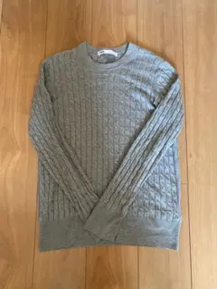 ZARA グレー リブ編み 長袖ニット