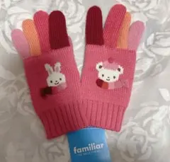 familiar リアちゃん うさぎちゃんピンク 手袋 110~130cmのサムネイル