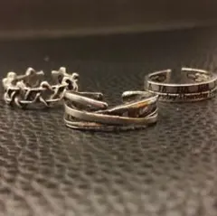 【存在感抜群】！シルバーリング 3種セット まとめ売り アクセサリー