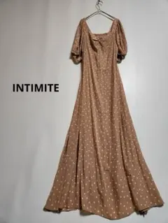 【タグ付】INTIMITE ドットロングワンピース　パフスリーブのサムネイル