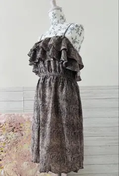 レベッカテイラー　蛇柄フリルキャミワンピース Rebecca Taylor