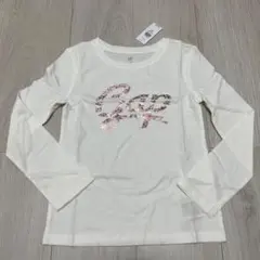 GAPkids ロゴ長袖Tシャツ　ロンT 女の子　キラキラ　白