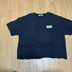 WEGO Tシャツ ブラック バックプリント　短丈