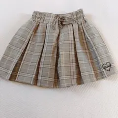 Ridimit ベージュチェック プリーツ　キュロット