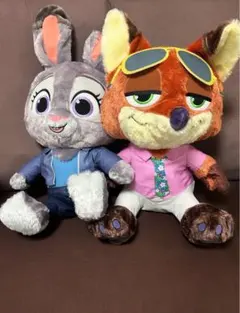 ズートピア2 ニック・ワイルドとジュディの特大ぬいぐるみ2体セット