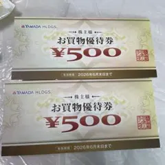 ヤマダ電機 YAMADAお買物優待券 ¥500×2枚