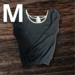 グレイル 配色バックリボンニットトップス rut626 ブラック M