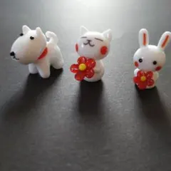 ガラス 細工 犬 ねこ うさぎ フィギュア ミニチュア 置物 セット まとめ売り