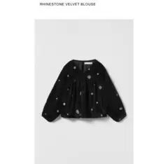 Zara kids 黒ベロア刺繍セットアップ　size 116