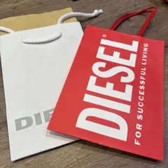 DIESEL ショッピングバッグ 赤 白２枚セット