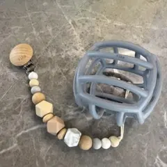 Fika シリコンボール木製ビーズクリップ 2点セット