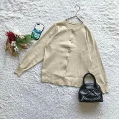 スタイルデリ カーディガン 長袖 クルーネック M シンプル 洗える カジュアル