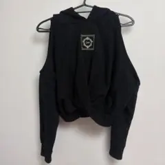 Rady ブラック クロップドパーカー フード付き