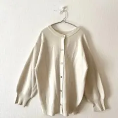 ☆【ジーユー】2WAYオーバーサイズカーディガン パフスリーブ スナップボタンS