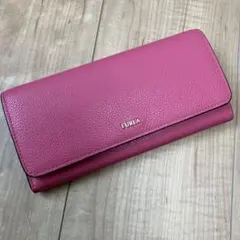 【訳あり】FURLA ピンク レザー 長財布