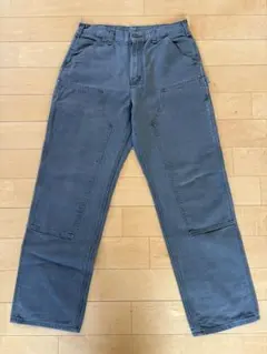 USA製】希少カラー カーハート ダブルニー ダックパンツ グレー 襤褸