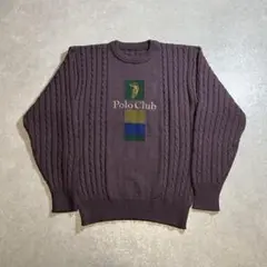 Polo Club ケーブルニット あずきカラー セーター ポロクラブ