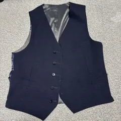フォーマルベスト ネイビー グレー チェック柄　リバーシブル