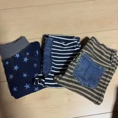 キッズ用パンツ3点セット（星柄・ストライプ・ボーダー）