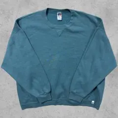 90s ラッセルアスレチック 無地 ブランクスウェット フェード ブルー 2XL