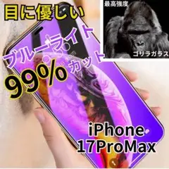 最新入荷☆【iPhone17ProMax】ブルーライト99％カットガラスフィルム