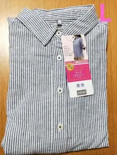 新品タグ付き☆しまむら☆麻85%綿15% 美スタイルシャツ☆レディースＬ