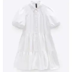 ZARA シャツワンピース 半袖 Lサイズ