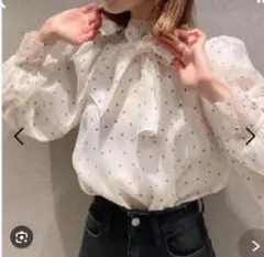 snidel オーガンジーシースルードッドブラウス