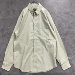 エディーバウアー コットン100% 長袖シャツ 薄緑 無地 M 万能【6005】