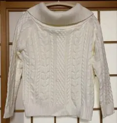 【INGNI】タートルネック ケーブル編み ニット セーター オフホワイト