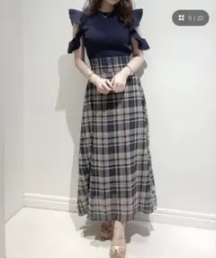 Royal Partyチェック柄スカートドッキングワンピース