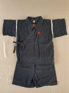 黒っぽい(ネイビー？)ストライプ 甚平 100cm