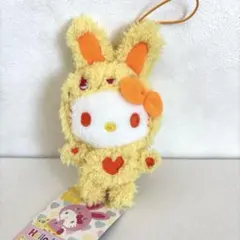 レア　ハローキティ ぬいぐるみ ウサギコスチューム　黄色
