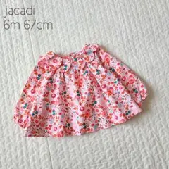 ⑰【美品】jacadi ジャカディ リバティ 長袖ブラウス フリル衿 70cm