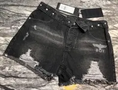 BOYLONDON ボーイロンドン ブラック デニム ショーパン パンツ ズボン