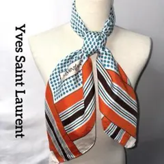 Yves Saint Laurent 大判　シルクスカーフ　ドット　サンローラン