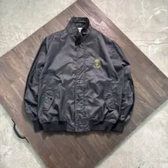 7LA2 Bob Johnes ハリトンジャケット　ロゴ刺繍　黒　LL 古着