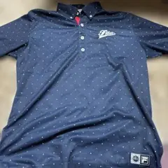 FILA レディース ゴルフシャツ ドット柄 ネイビー