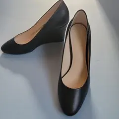 COLE HAAN ブラック ウェッジヒール 8cm 冠婚葬祭 コールハーン