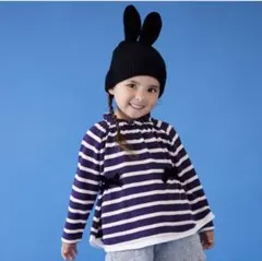 紫と白のストライプ 長袖カットソー 120cm