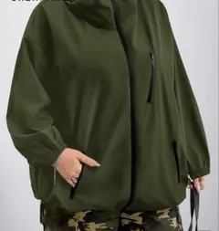カーキ マウンテンパーカー ウインドブレーカー　大きいサイズ　5XL