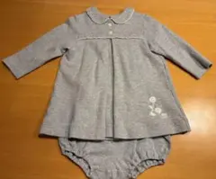 ベビー ディオール　グレー 襟付きブラウス&パンツセットアップ 花柄刺繍
